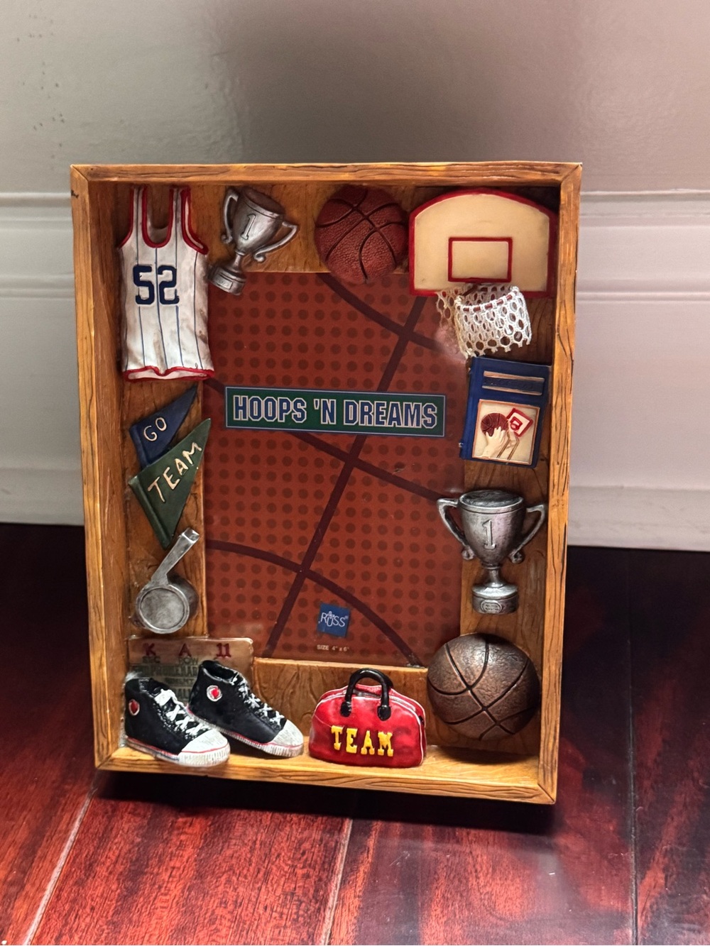 Vintage Hoops 'N Dreams Basketball Shadow Box Frame
